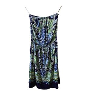 Lilly Pulitzer Floral Sun Dress XS Strapless Pink Preppy Resort Wear